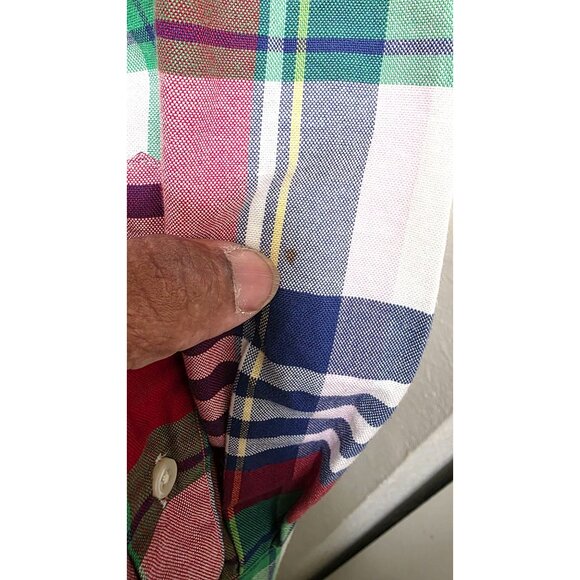 Ralph Lauren Polo Mens Classic Fit Plaid Button-Down Shirt XXL Red/Green/Blue - Picture 5 of 8
